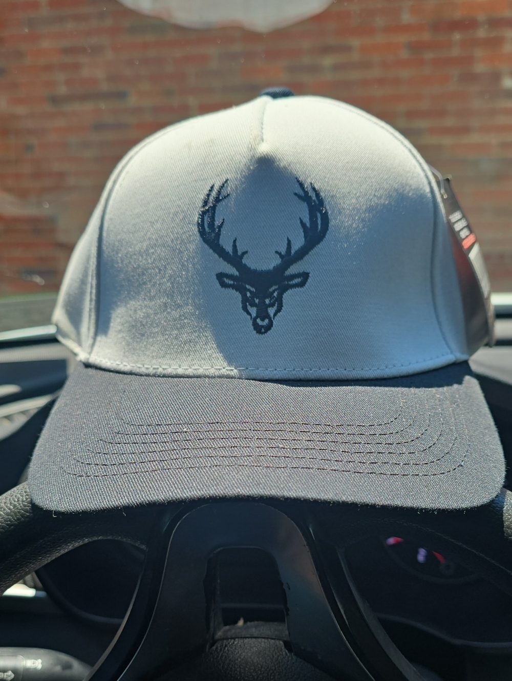 Gray and Black Deer Logo Baseball Cap